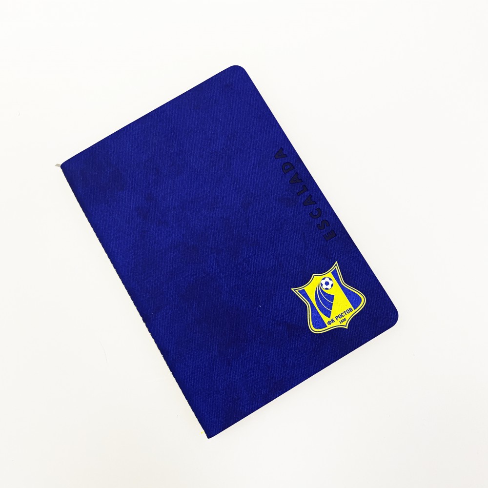 Блокнот желто-синий А6 логотип